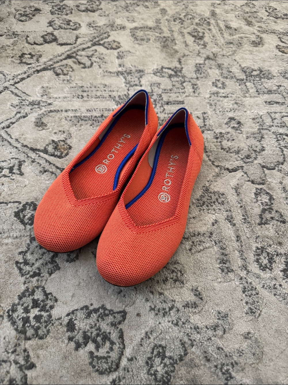 Rothy's Orange Knit Slip-On Flats